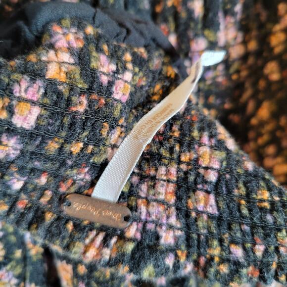 Free People Womens This Is Everything Floral Smocked Mini Dress Size Small Black - Picture 9 of 15